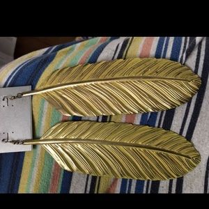 Banana Leaf Earrings Large